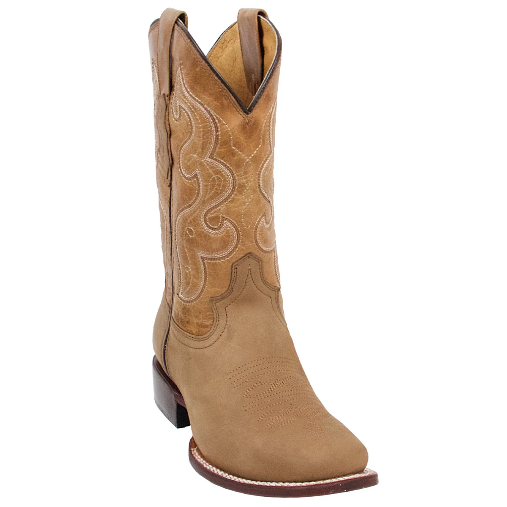 Mens Western Boots - Tan Square Toe