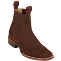 Mens Brown Ankle Boots Square Toe