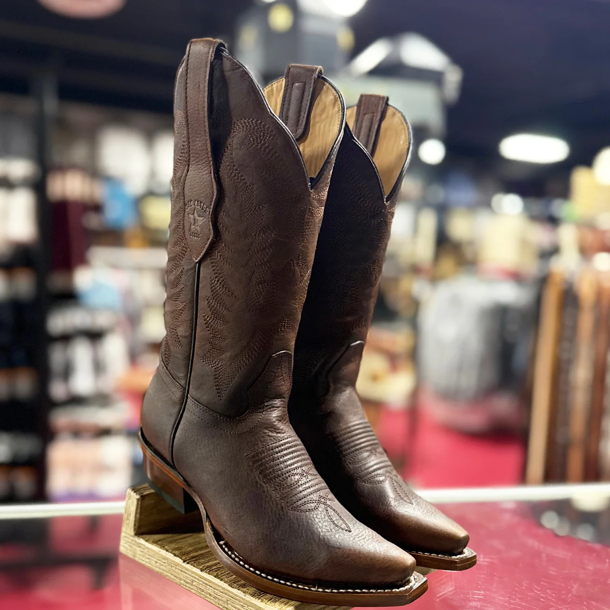 Los Altos Walnut Cowgirl Boots Snip Toe
