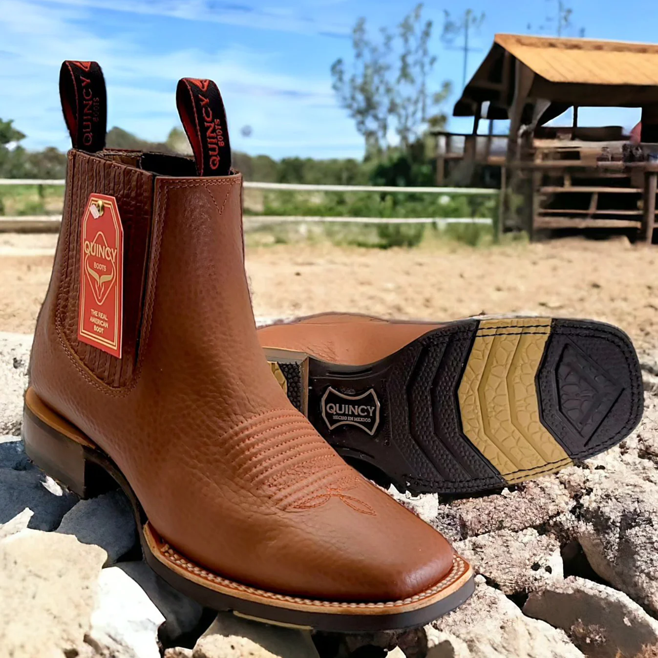 Ankle Western Boots Square Toe