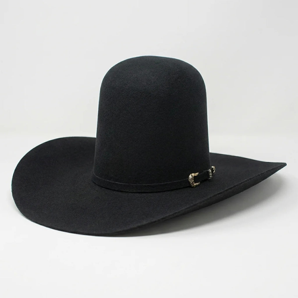 Tombstone 20X Black Open Crown Cowboy Felt Hat