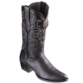 Men's Goat Black Cowboy Boots R Toe