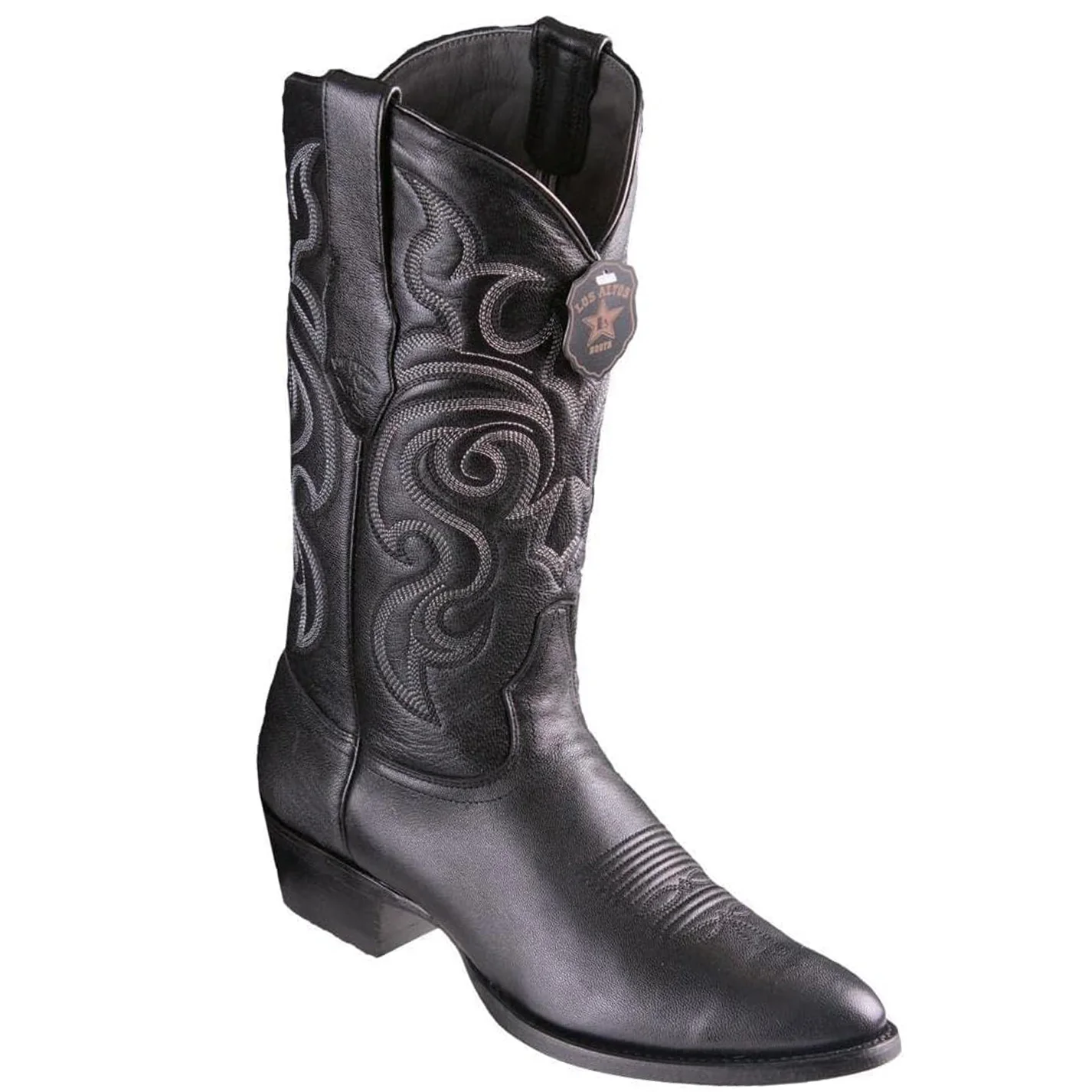 Men's Goat Black Cowboy Boots R Toe