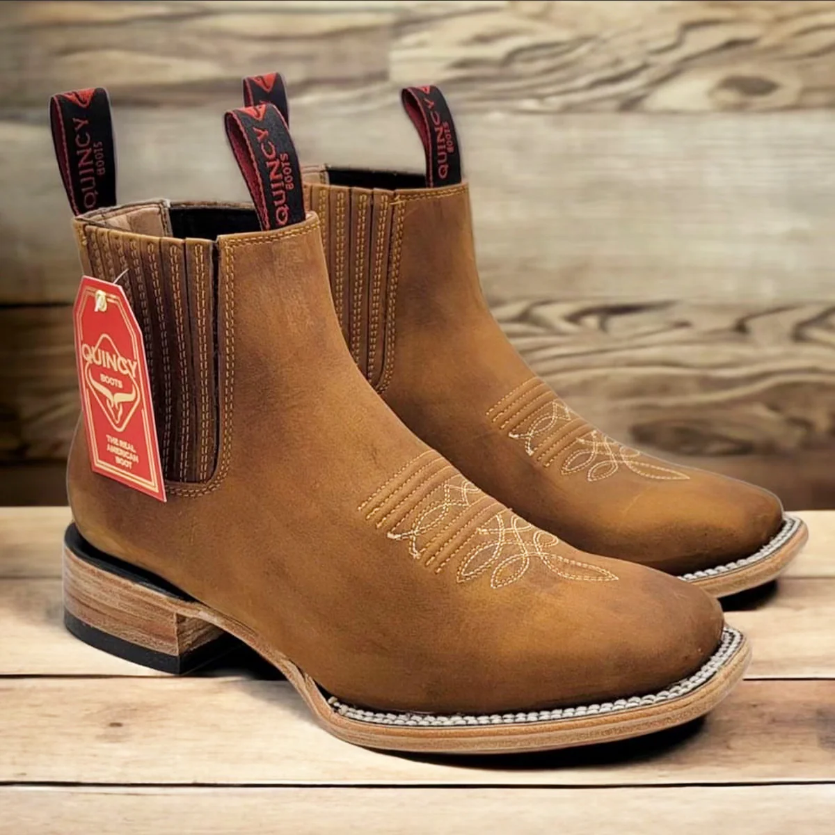 Crazy Horse Papaya Short Cowboy Boots Square Toe