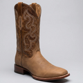 Men's Tan Wide Western Boots Square Toe