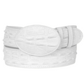 White Crocodile Print Belt