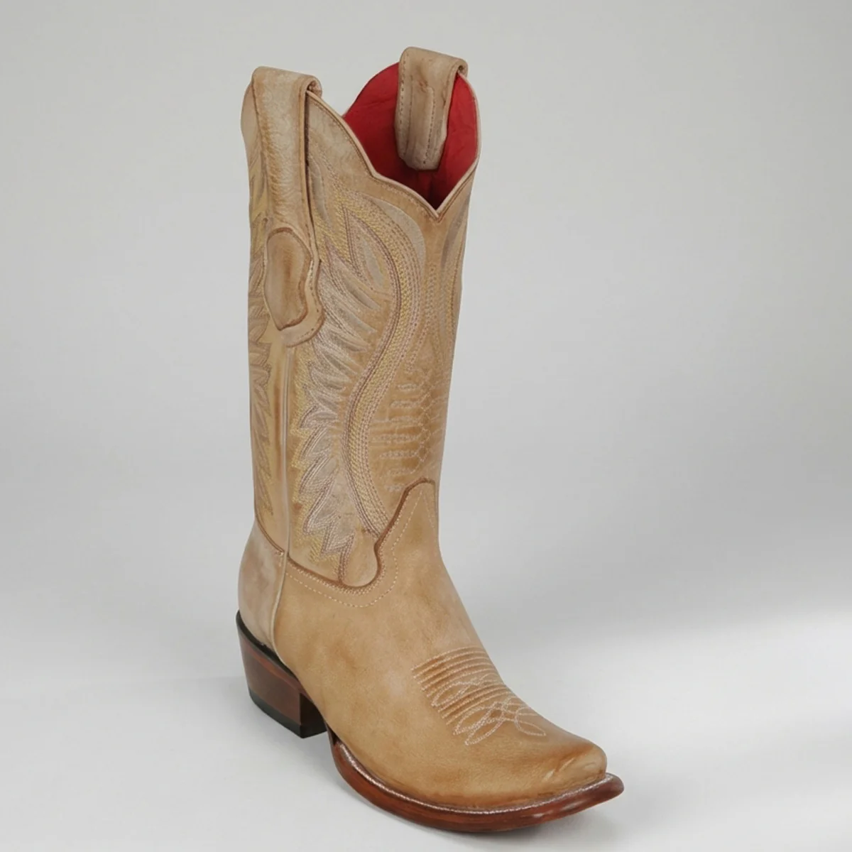 Women's Vintage Honey Cowboy Boots Semi Square Toe