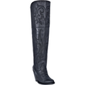 Women's Desert Black Over The Knee Boots Snip Toe
