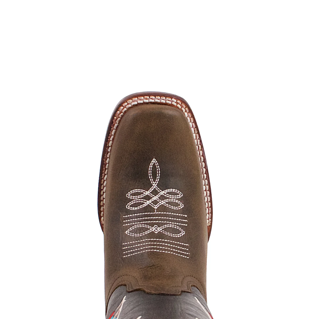 Quincy Cowgirl Boots With Flowers Square Toe