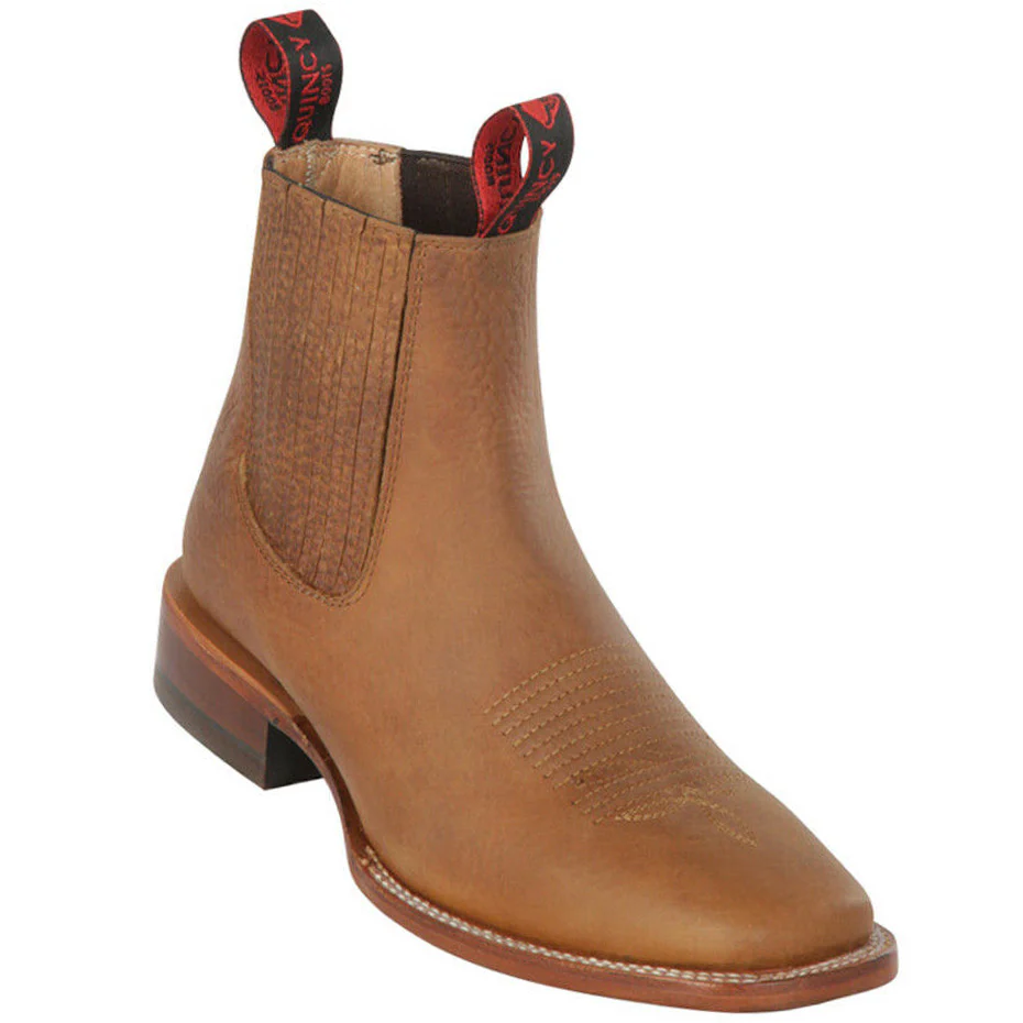 Tan Ankle Boots Square Toe