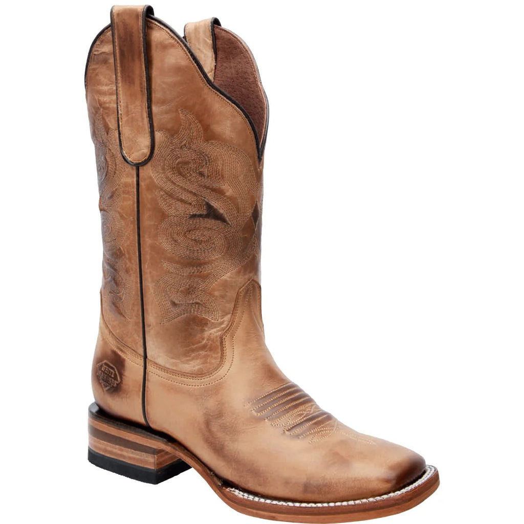 Sand Brown Square Toe Cowgirl Boots