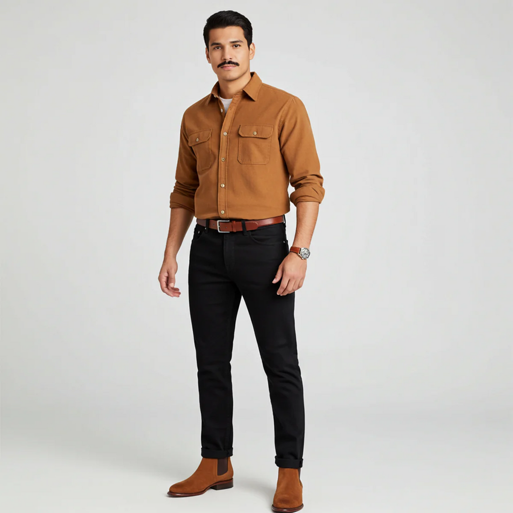 Mens Suede Chelsea Boots Cognac R Toe