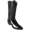 Los Altos Men's Eel Black R-Toe Cowboy Boots 650805