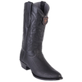 Los Altos Shark R-Toe Black Cowboy Boots 659305