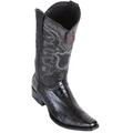 Los Altos Men's Ostrich Leg European Toe Black Western Boots