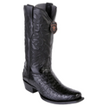 Los Altos Men's Black Caiman Belly Cowboy Boots 7-Toe 588205