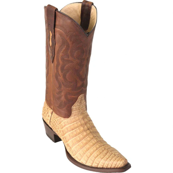 Los Altos Men's Caiman Belly Greasy Snip Toe Western Boot 94G8251