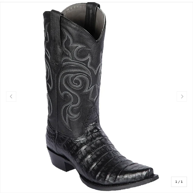 Los Altos Men's Caiman Belly Snip Toe Western Boot 948205