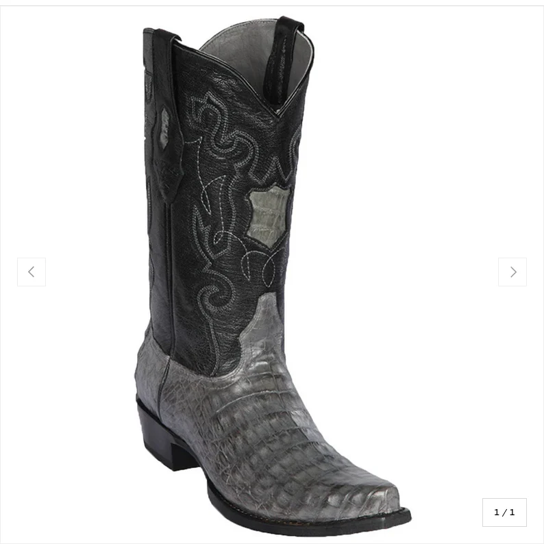 Los Altos Men's Caiman Belly Snip Toe Western Boot 948209