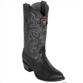 Los Altos Lizard Teju R-Toe Black Cowboy Boots 65G0705