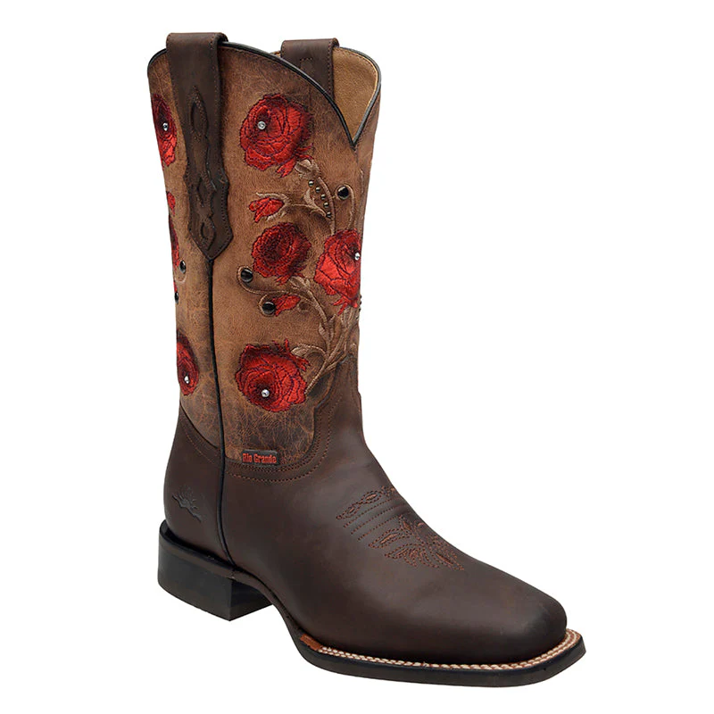 Rio Grande Women's Felipa Embroidered Flowers Western Boots - Square Toe