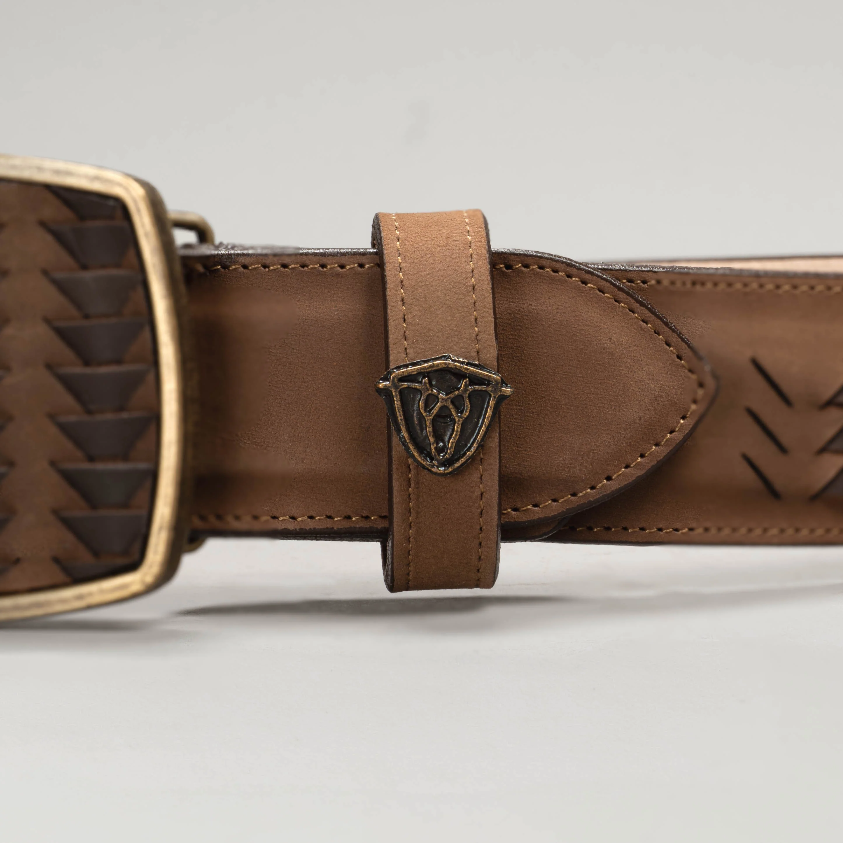 Men's Braided Square Toe Cowboy Boots and Belt Combo
