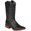 Black Petatillo Square Toe Cowboy Boot