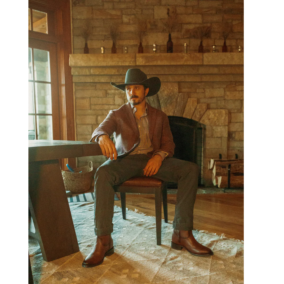 Rio Grande Men's Roper Leather Boot with Side Closure