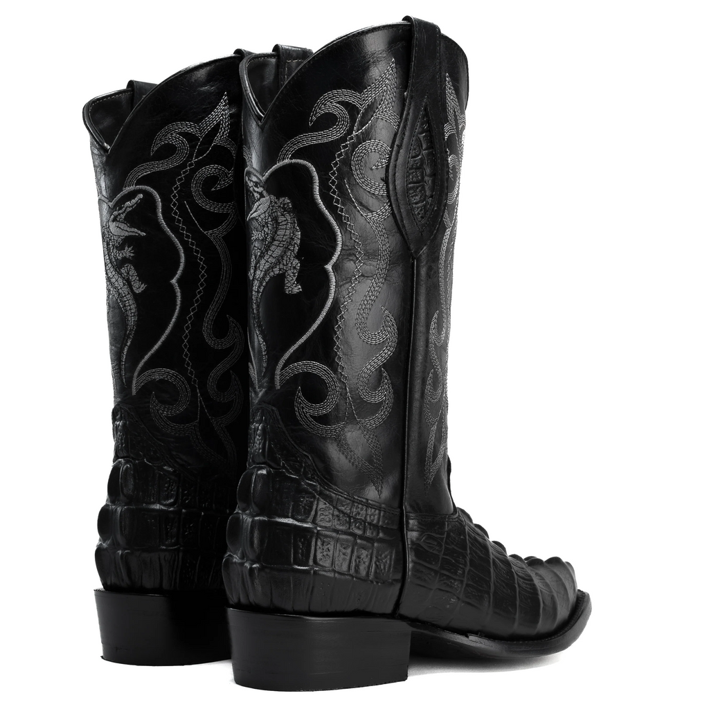 Men's Caiman J Toe Cowboy Boots and Belt Combo