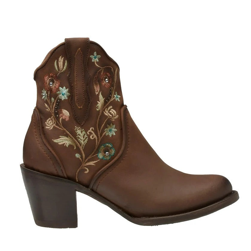 Women's Cowgirl Ankle Boot with Floral Embroidery Andrea