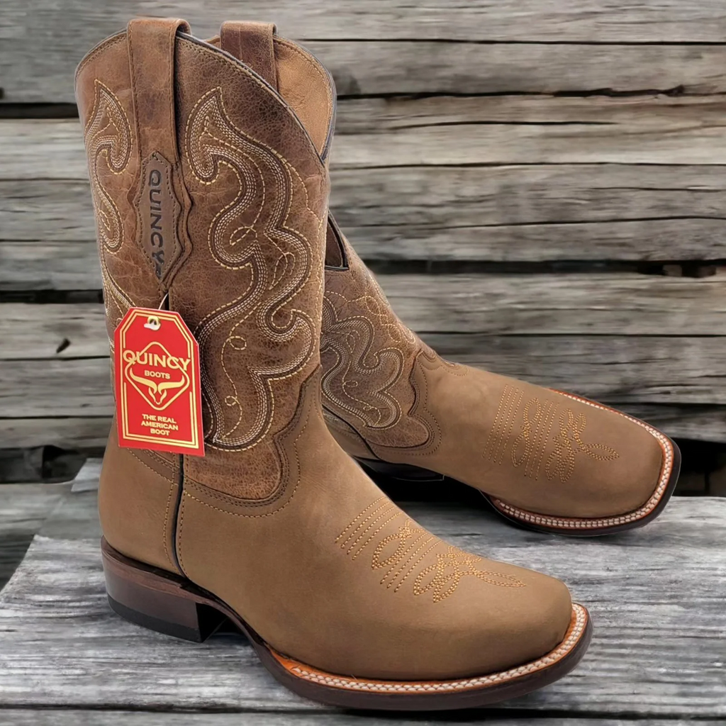 Mens Western Boots - Tan Square Toe