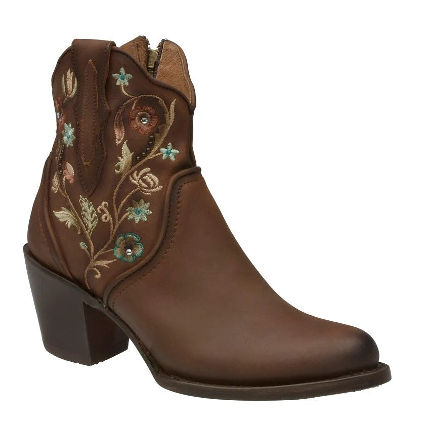 Women's Cowgirl Ankle Boot with Floral Embroidery Andrea