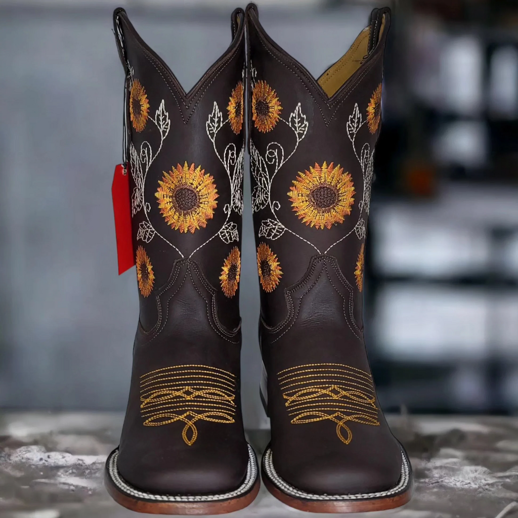 Women's Sunflower Cowboy Boots Square Toe