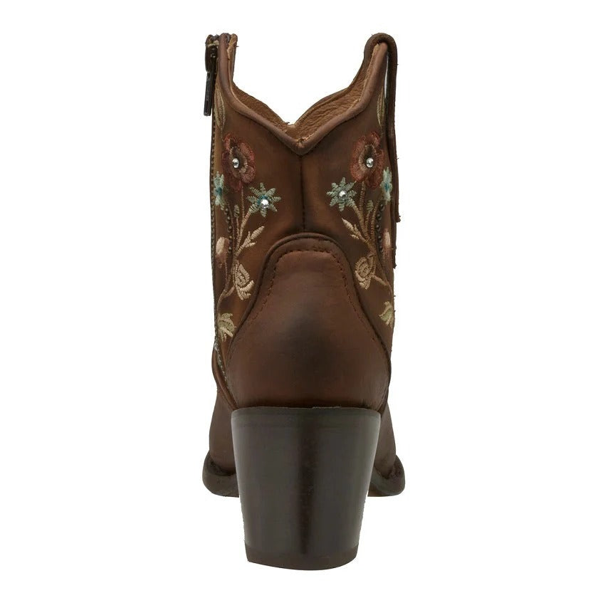 Women's Cowgirl Ankle Boot with Floral Embroidery Andrea