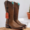 Honey Brown Cowgirl Boots Square Toe