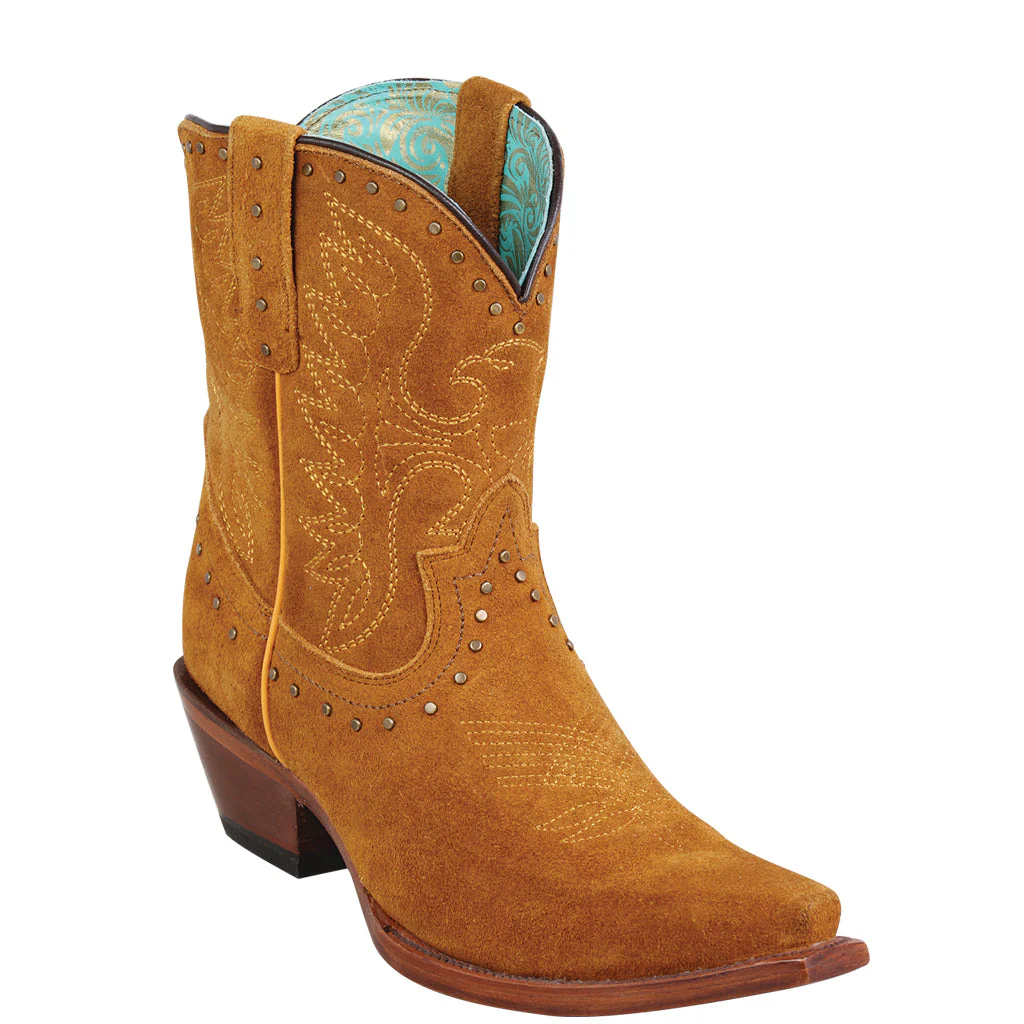 Tan Suede Booties Snip Toe