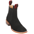 Black Short Cowboy Boots Square Toe