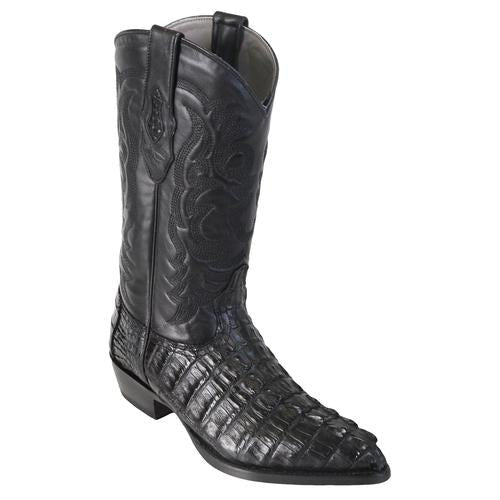 Los Altos Black Caiman Tail J-Toe Boot 990105