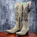 Off White Tall Cowgirl Boots Snip Toe