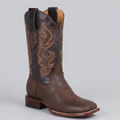 Men's Brown Wide Cowboy Boots Square Toe