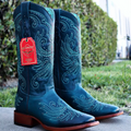 Blue Square Toe Cowgirl Boots