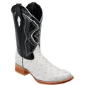 Off-White Square Toe Boots Ostrich Print