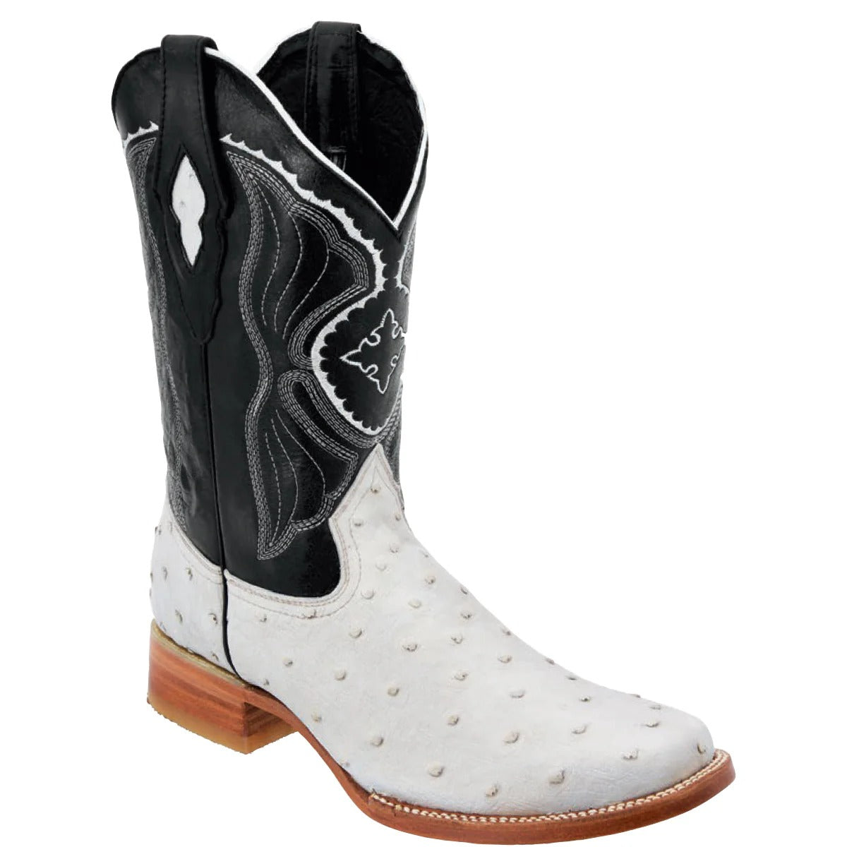 Off-White Square Toe Boots Ostrich Print
