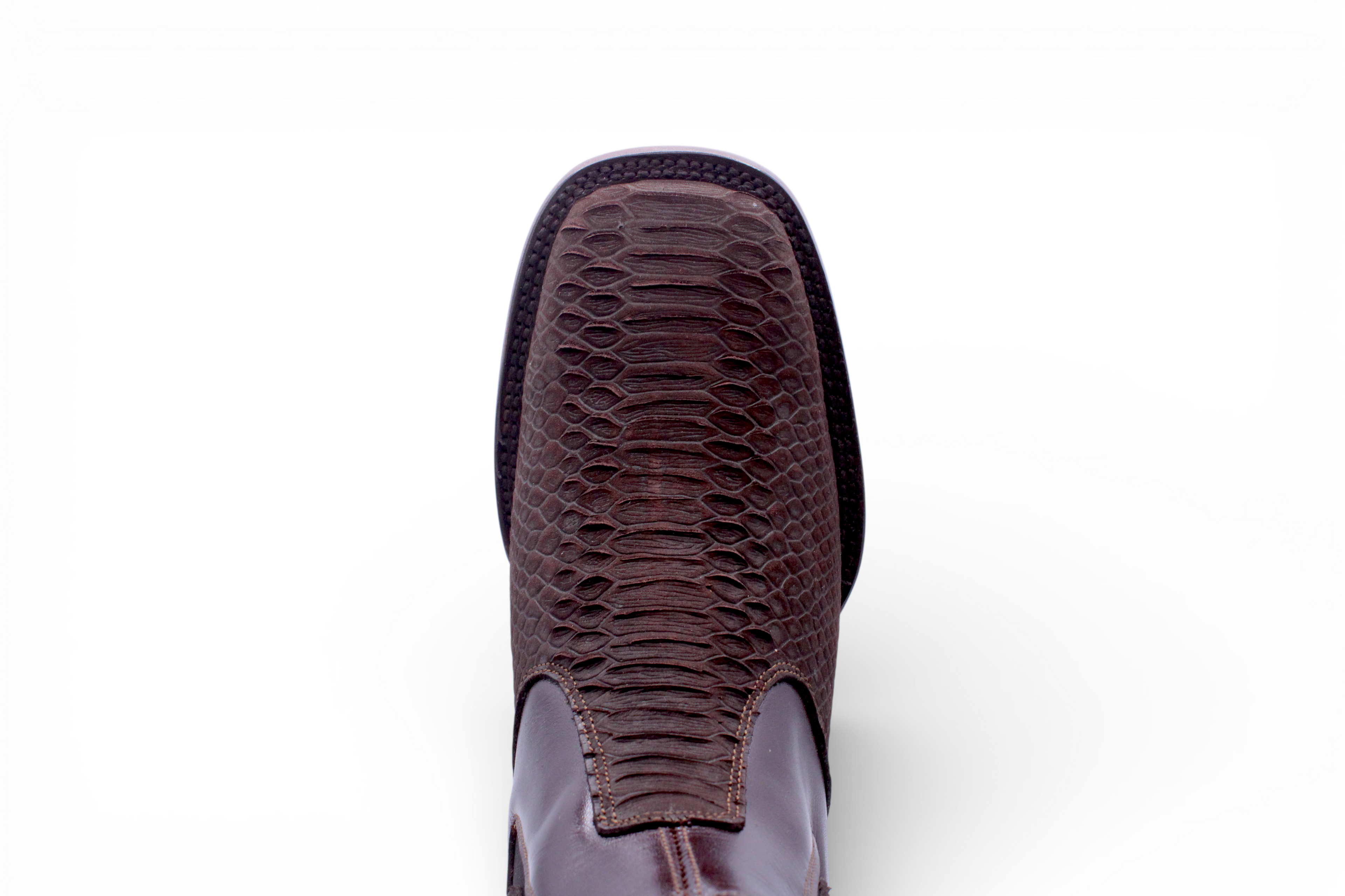 Mens Python Print Botin Chocolate – Genuine Leather Square Toe H426394